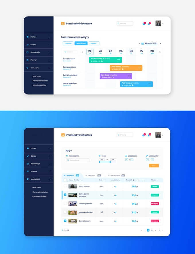 Projekt aplikacji internetowej, system rezerwacji noclegów online.