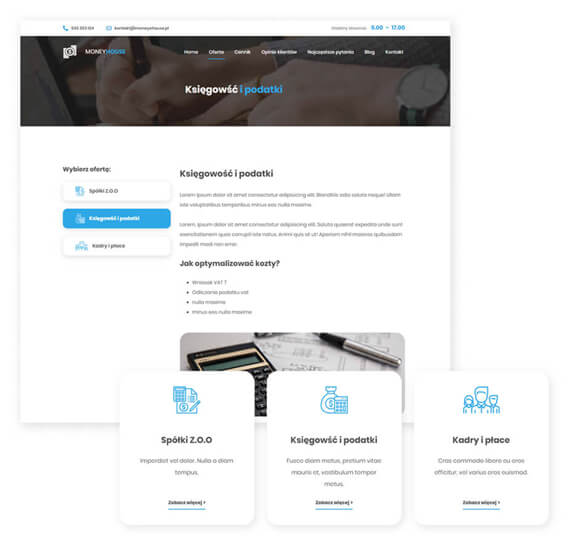 Moduł oferty na stronie internetowej