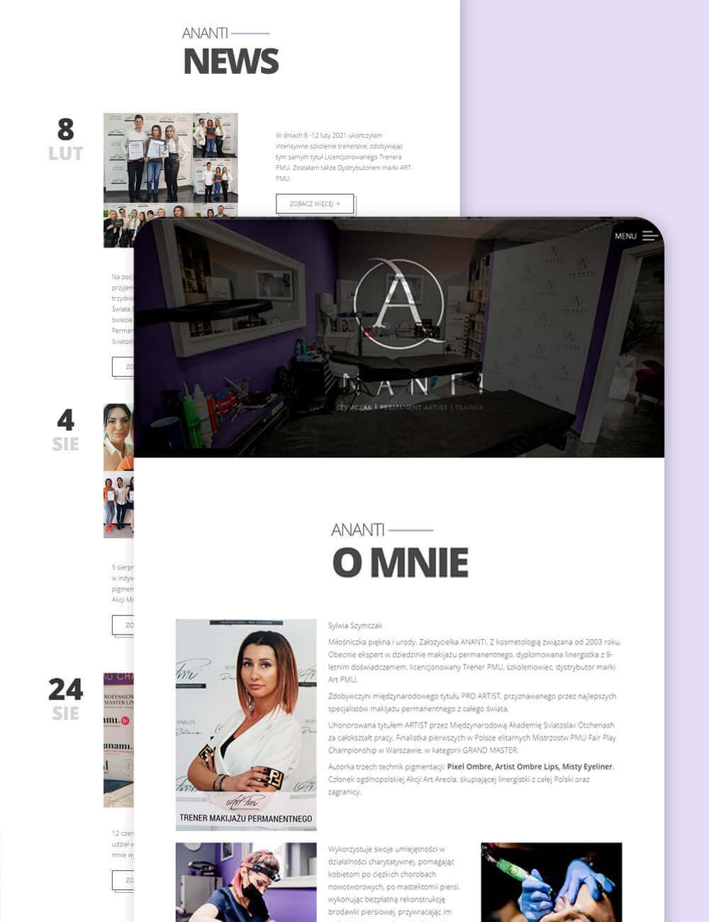 Projekt strony internetowej dla branży beauty