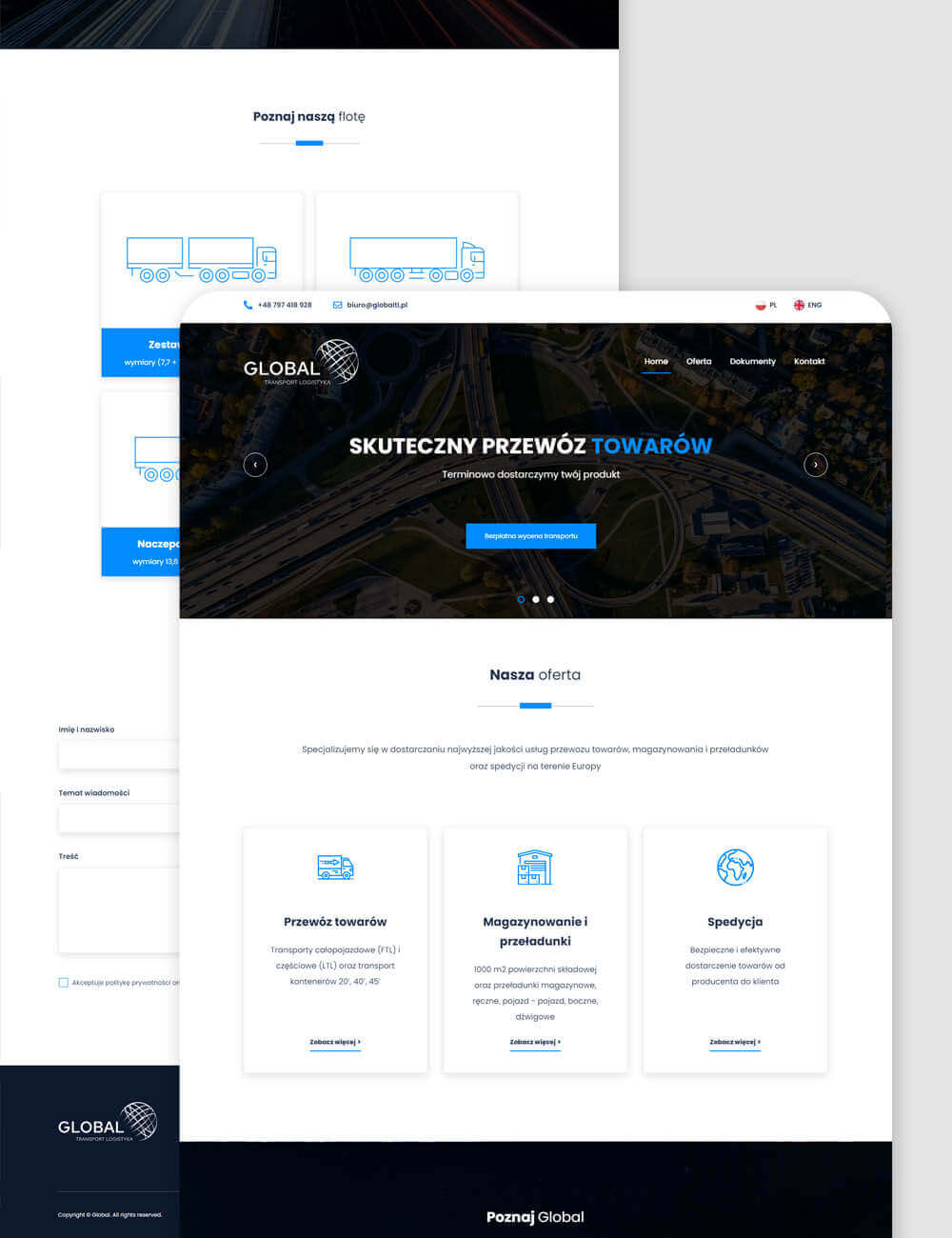 Strona internetowa dla firmy transportowej