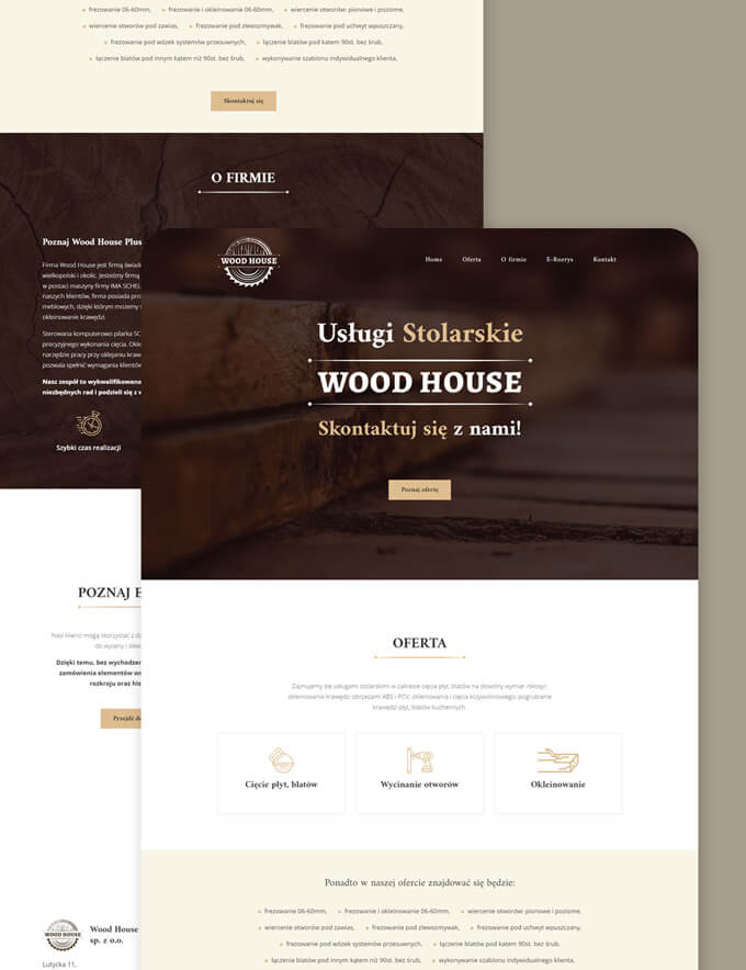 Strona interentowa dla stolarza, zakładu stolarskiego
