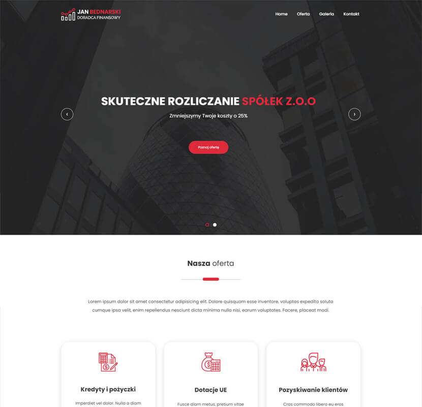 Strona internetowa dla firmy