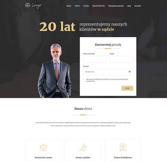 Strona internetowa dla prawnika